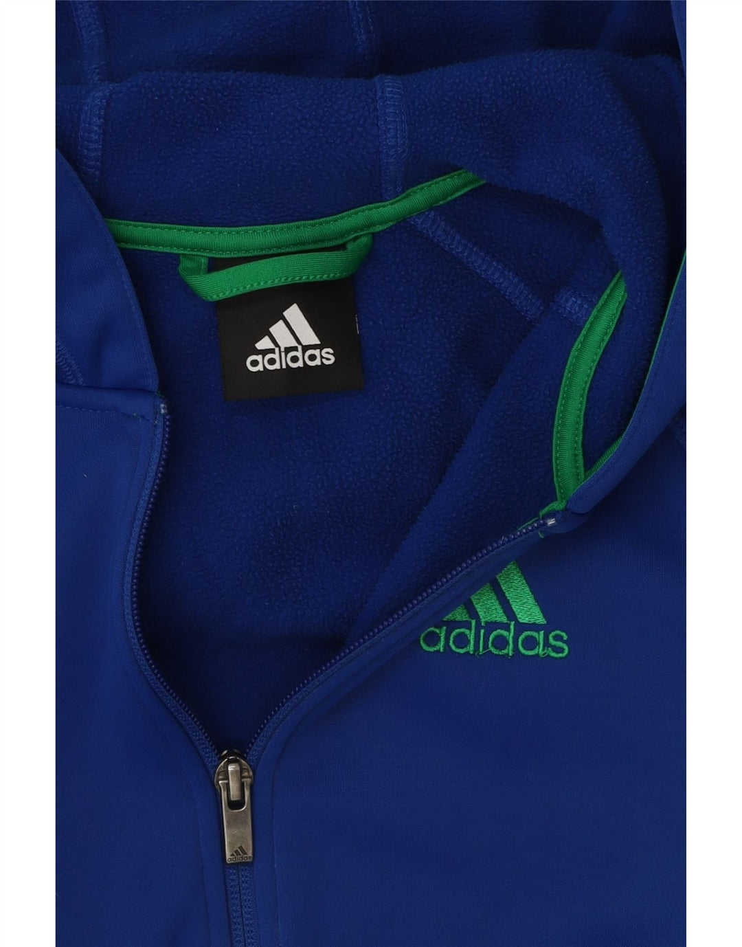 ADIDAS pulover s kapuljačom s patentnim zatvaračem za dječake 10-11 godina, plavi poliester
