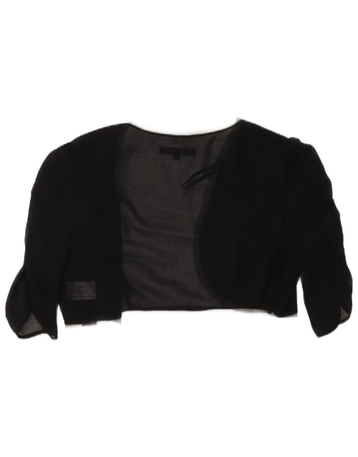 Coast ženska prozirna majica s bolero 3/4 rukava UK 14 Srednji crni poliester