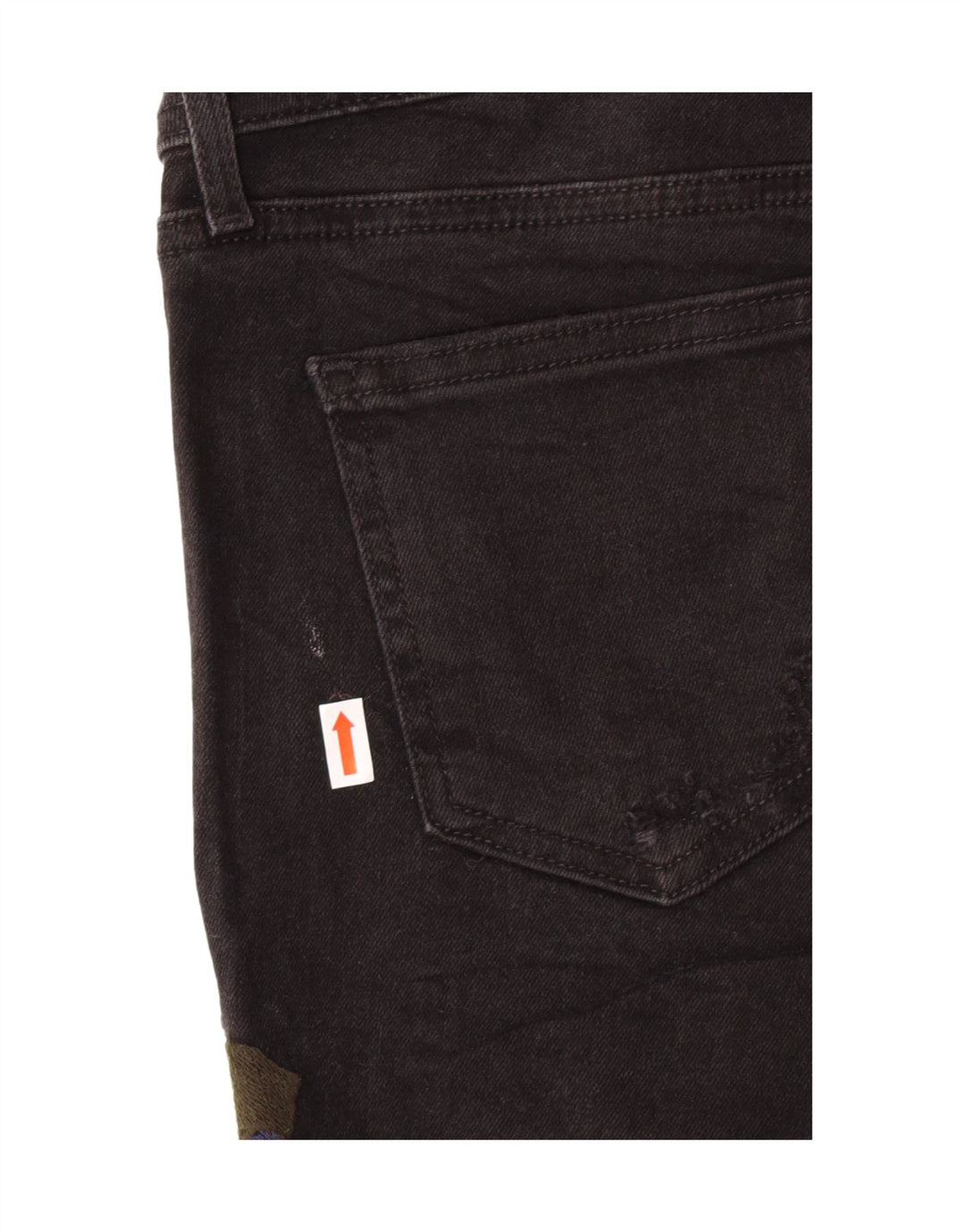 Zara ženske traper kratke hlače s grafičkim dizajnom EU 38 male W28 crne boemske cvjetne boje