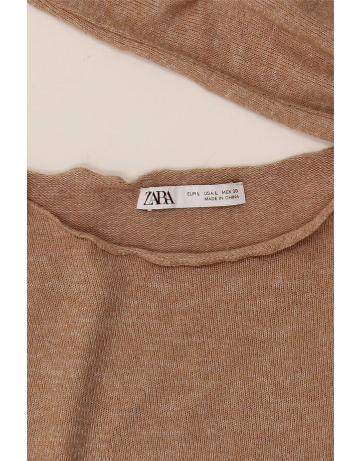 Zara ženska majica dugih rukava UK 16 Large Beige