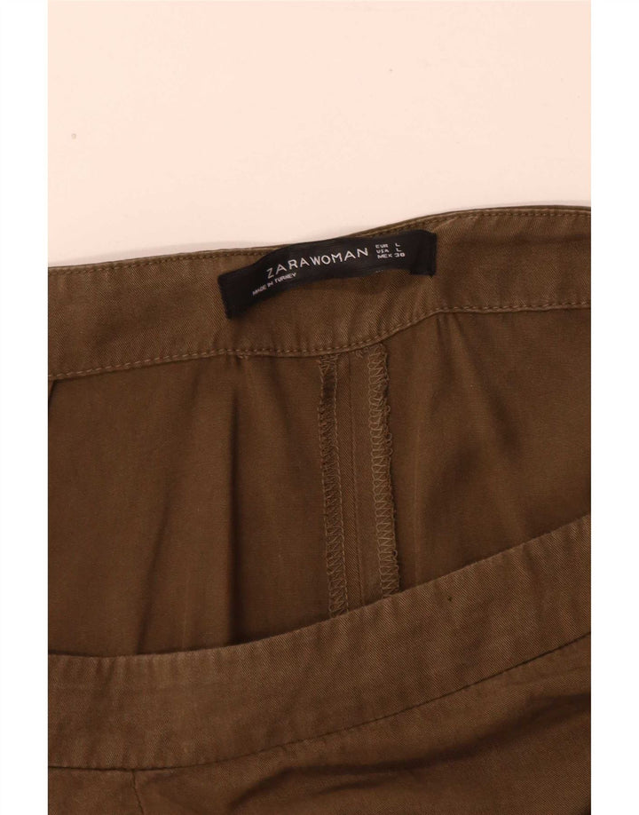 Zara ženske kapri hlače velike W32 L24 kaki