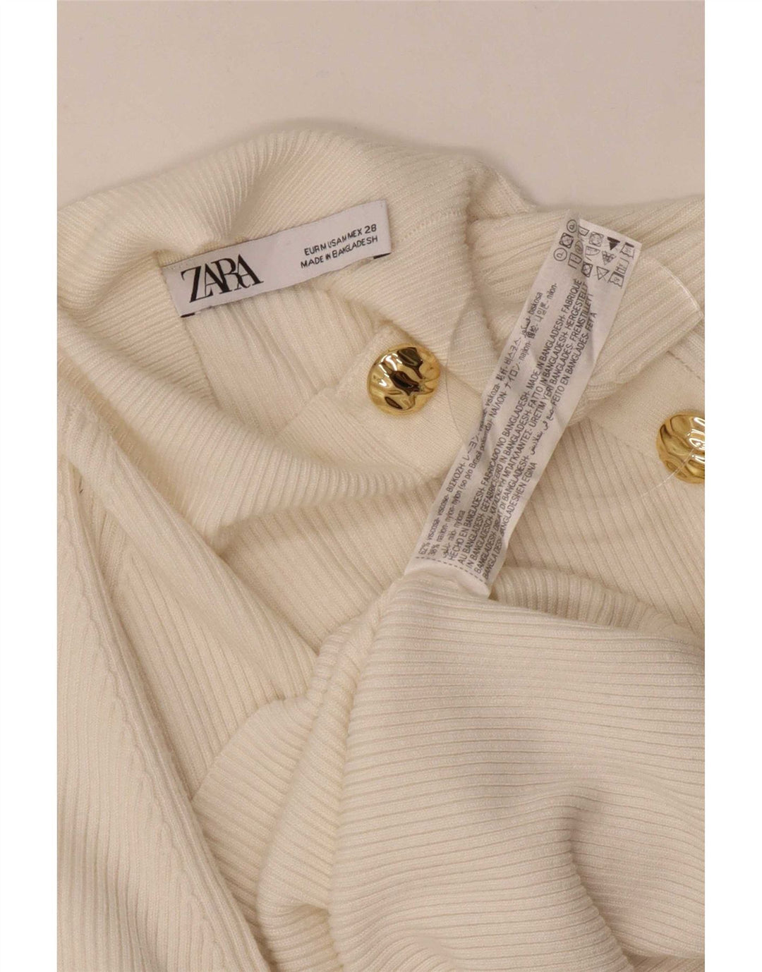 Ženska majica dugih rukava Zara UK 12 srednje bijele boje od viskoze