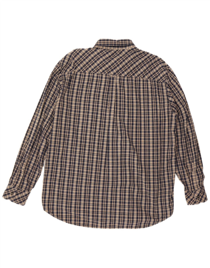 CARRERA Mens Shirt Size 43/44 XL Navy Blue Check Cotton