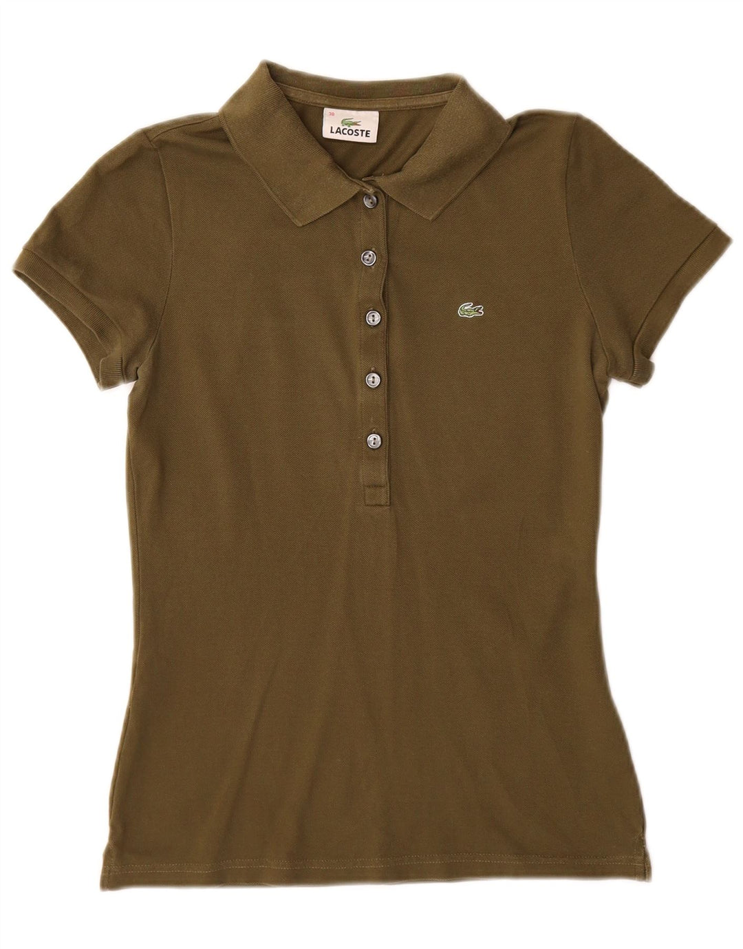 Lacoste ženska polo majica veličine 38, srednji kaki pamuk