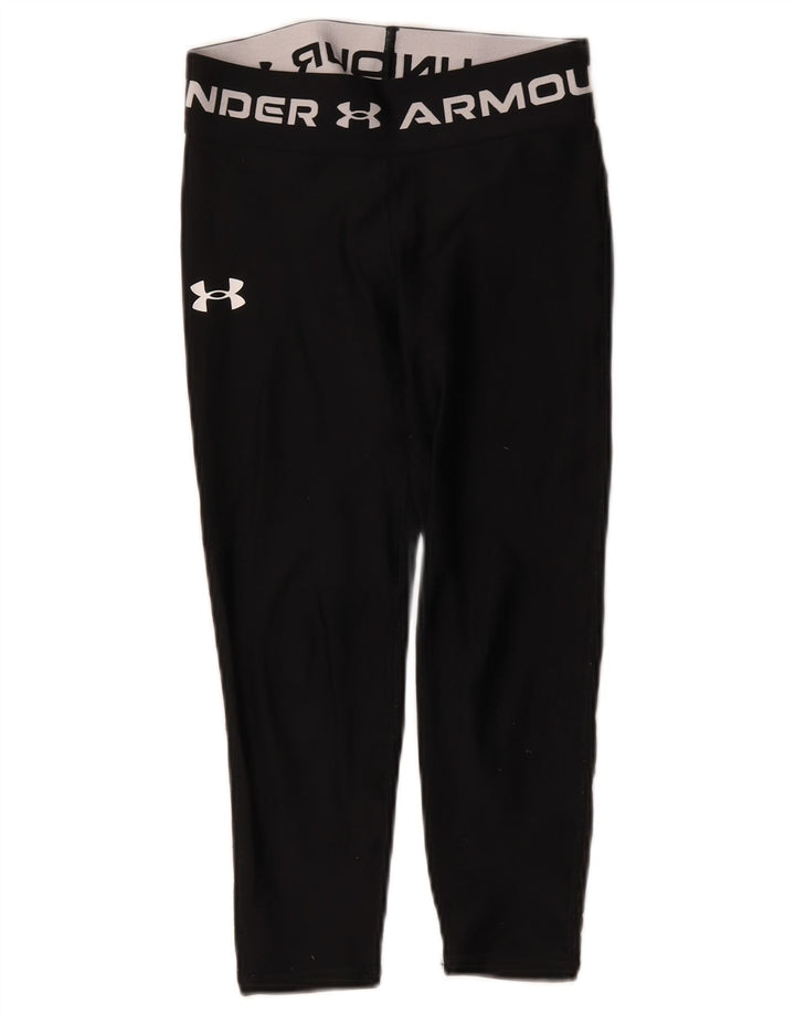 Grafičke tajice Under Armour za djevojčice 9-10 godina, crni poliester