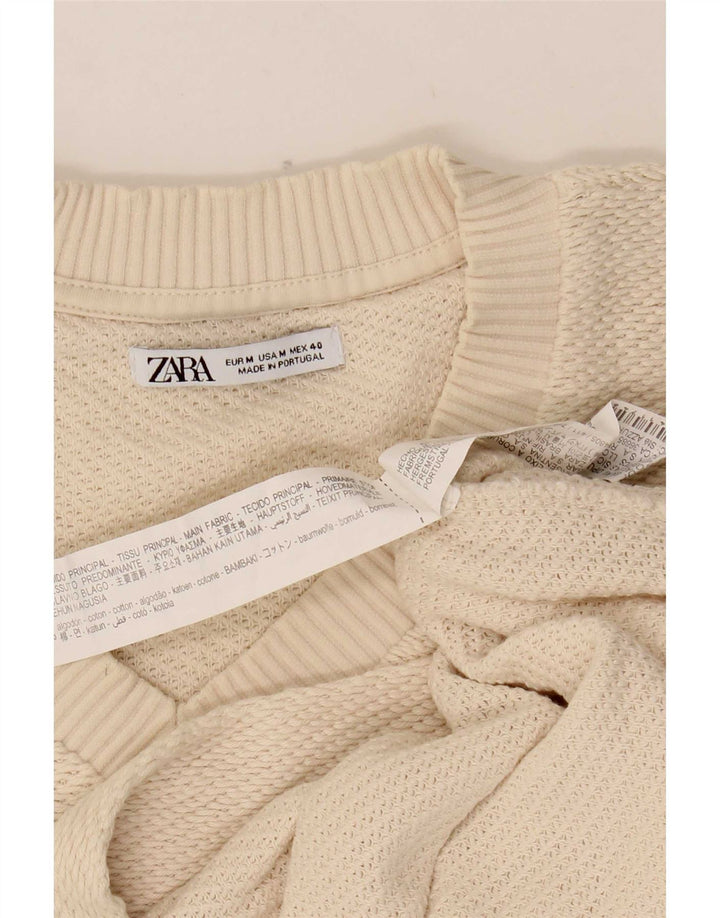 Zara muški prsluk bez rukava srednje boje od bijelog pamuka