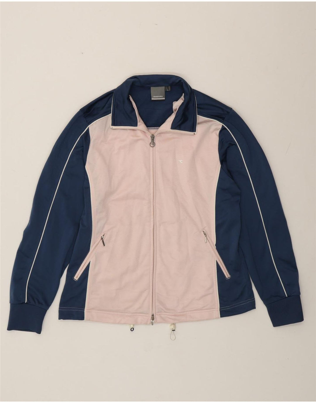 Diadora ženska gornja jakna trenirke UK 14 Large Blue Colourblock poliester