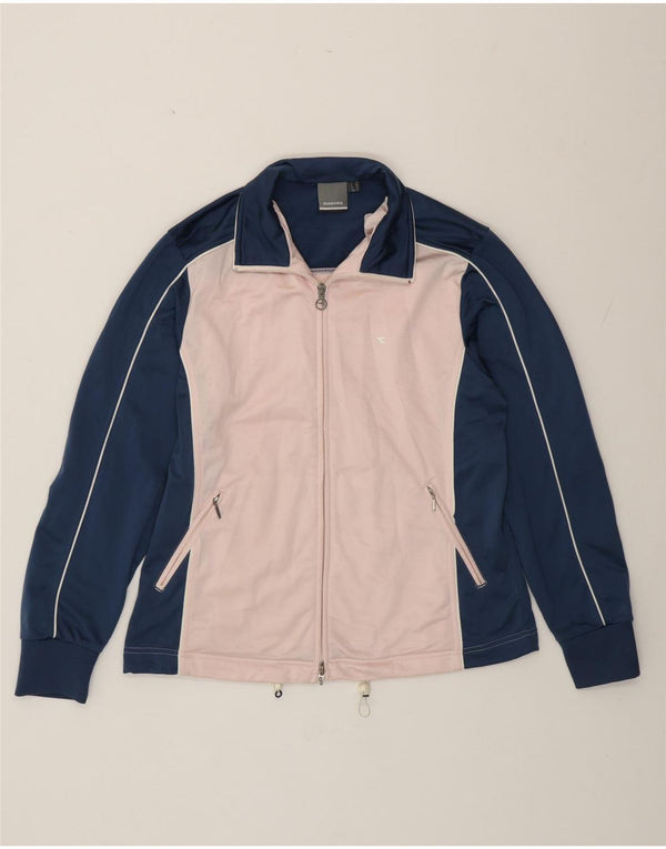 Diadora ženska gornja jakna trenirke UK 14 Large Blue Colourblock poliester
