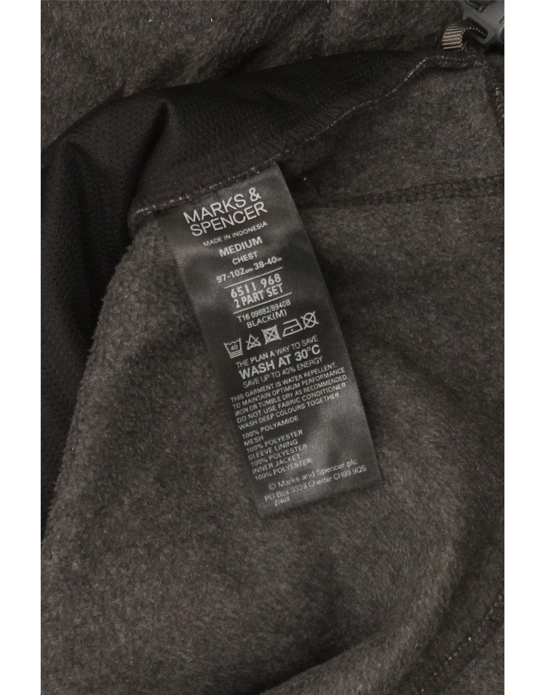 Marks & Spencer muška jakna od flisa UK 38 srednje sivi poliamid