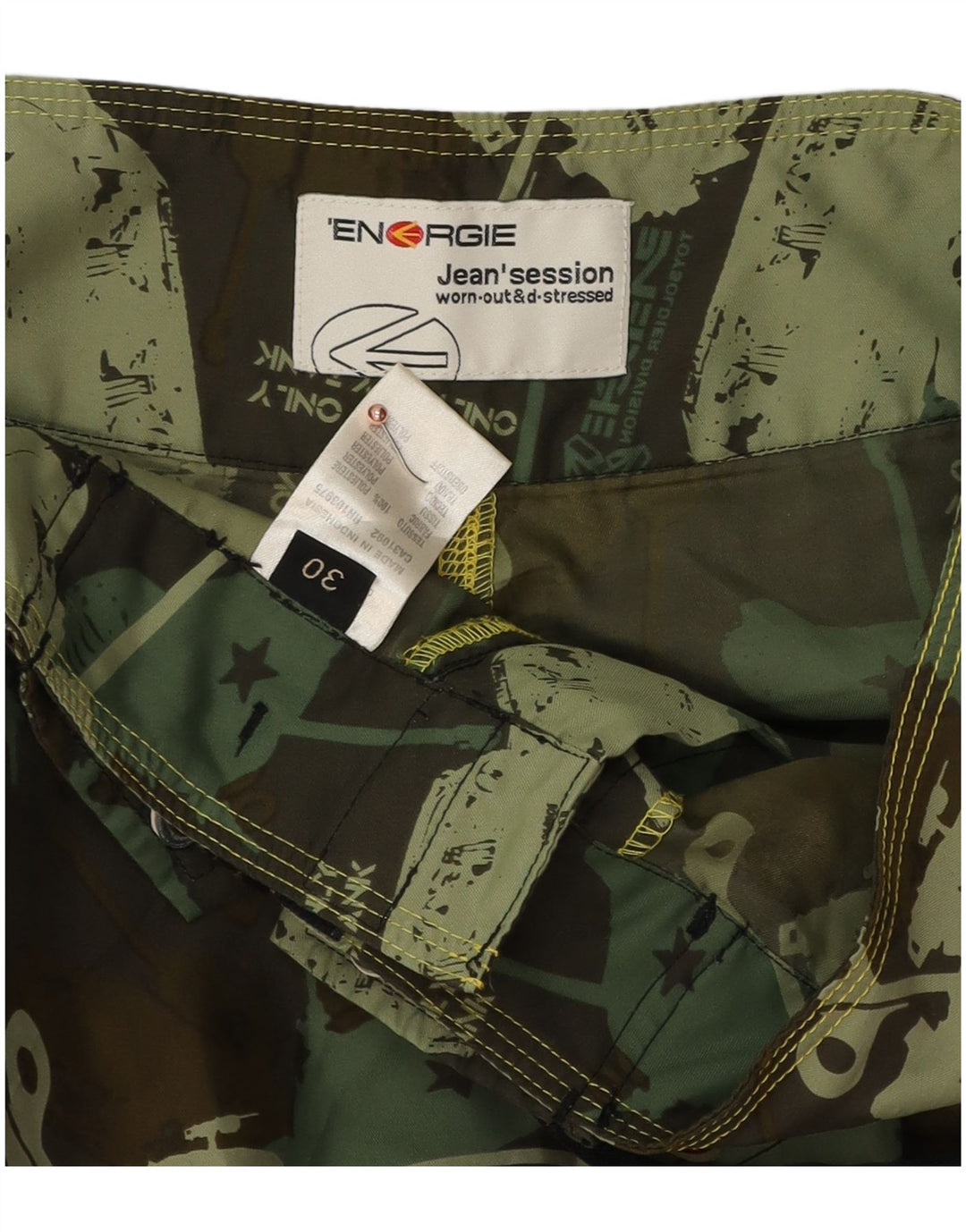 Energie muške kratke hlače za plivanje srednje veličine kaki od poliestera