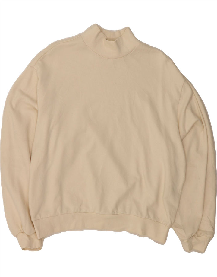 LEVI'S Womens Oversized Sweatshirt Jumper UK 6 XS Off White Cotton Vintage Levi's and Second-Hand Levi's from Messina Hembry 