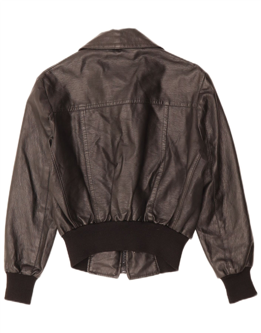 VINTAGE ženska kožna jakna UK 12 srednje crna