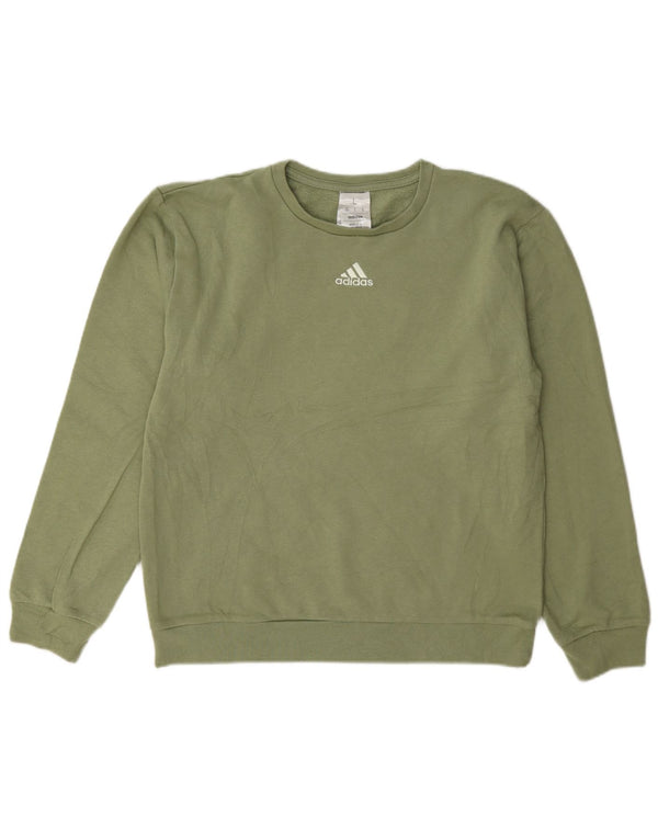 Adidas Womens Sweatshirt Jumper US 14/16 Large Green Cotton