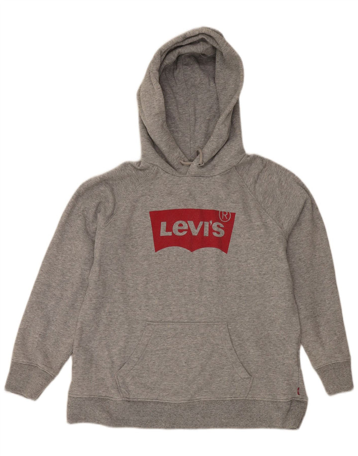 Levi's muška majica s kapuljačom s kapuljačom srednje sive boje s flekama
