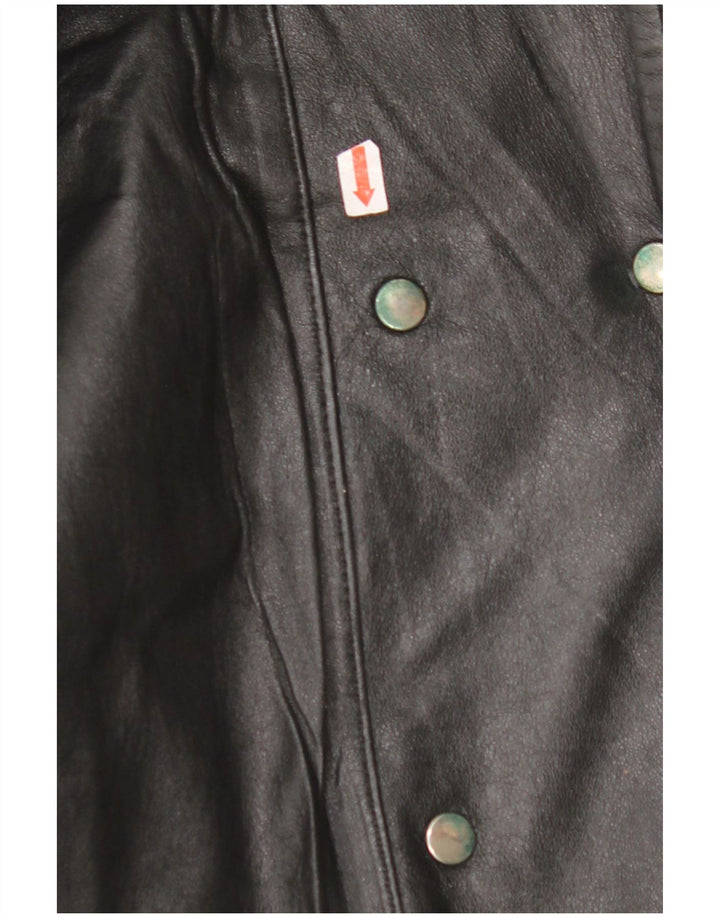 VINTAGE ženska velika kožna jakna EU 42 velika crna koža