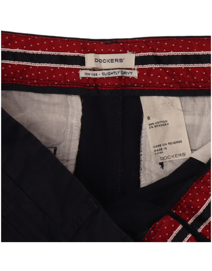DOCKERS Ženske chino kratke hlače s blagim oblinama US 6 srednje W30 tamnoplave