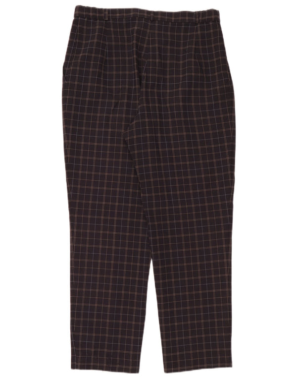 Marks & Spencer ženske chino hlače UK 14 velike W32 L28 tamnoplavi karirani