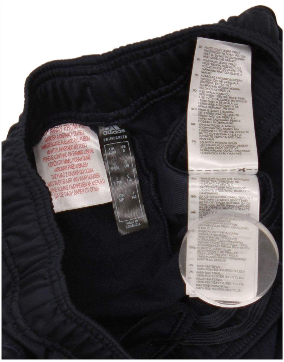 ADIDAS Hlače za trenirku Primegreen za dječake 9-10 godina tamnoplave poliesterske