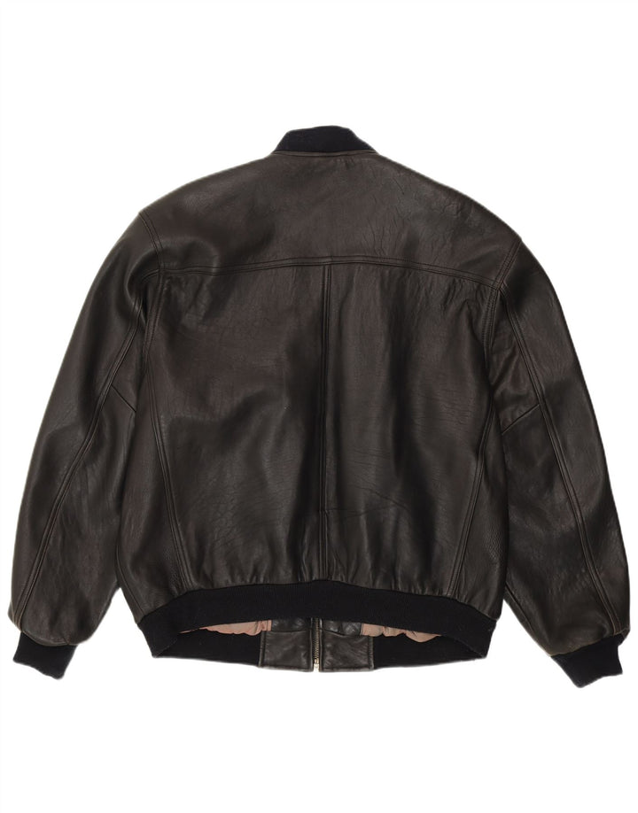 Conte Massimo muška opuštena bomber jakna IT 48 srednje crna koža