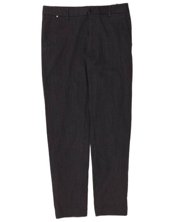 Hugo Boss Mens Kane Regular Fit Chino Trousers W30 L32 Grey Polyester