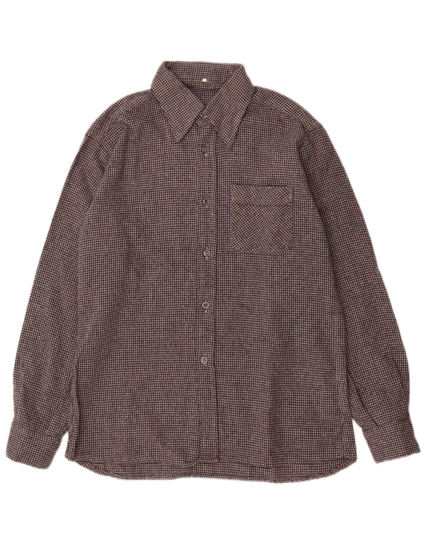 VINTAGE muška košulja od flanela, veličina 40, srednje siva, houndstooth