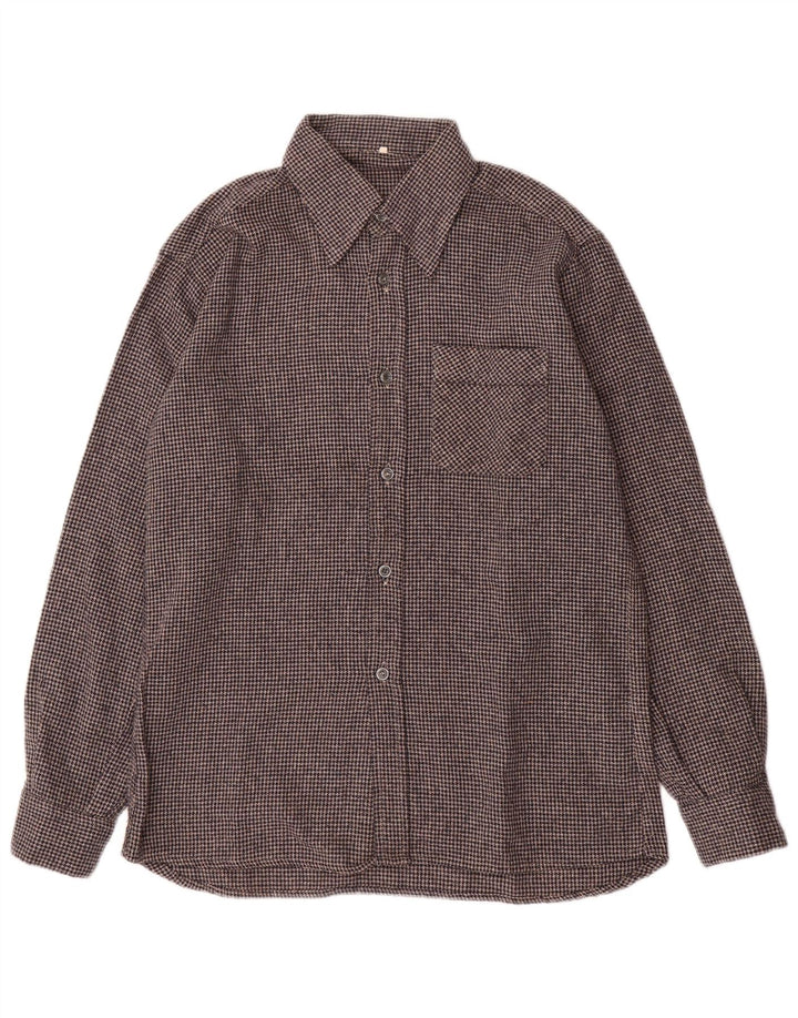 VINTAGE muška košulja od flanela, veličina 40, srednje siva, houndstooth
