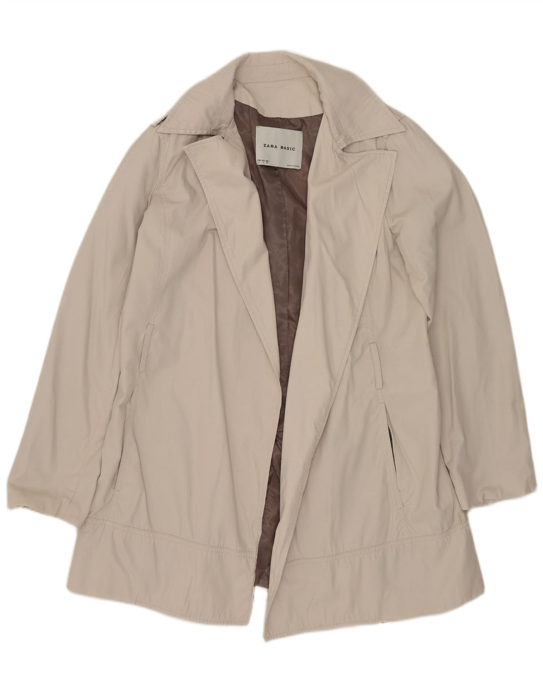 Zara ženski otvoreni trenč kaput UK 16 Large Off White