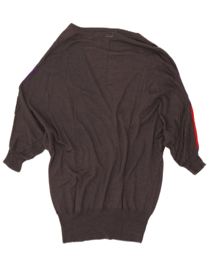 DIESEL Ženski dugi kardigan pulover UK 10 Small Grey Colourblock