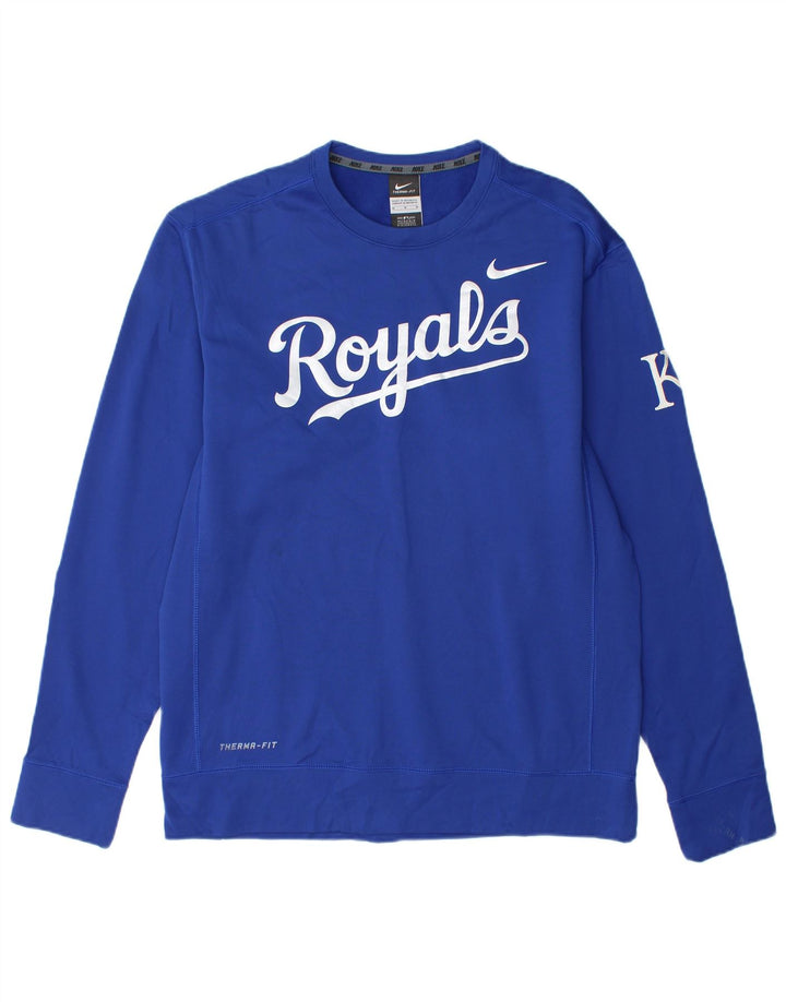 Nike muška majica Therma-Fit Graphic Sweatshirt srednje plavi poliester