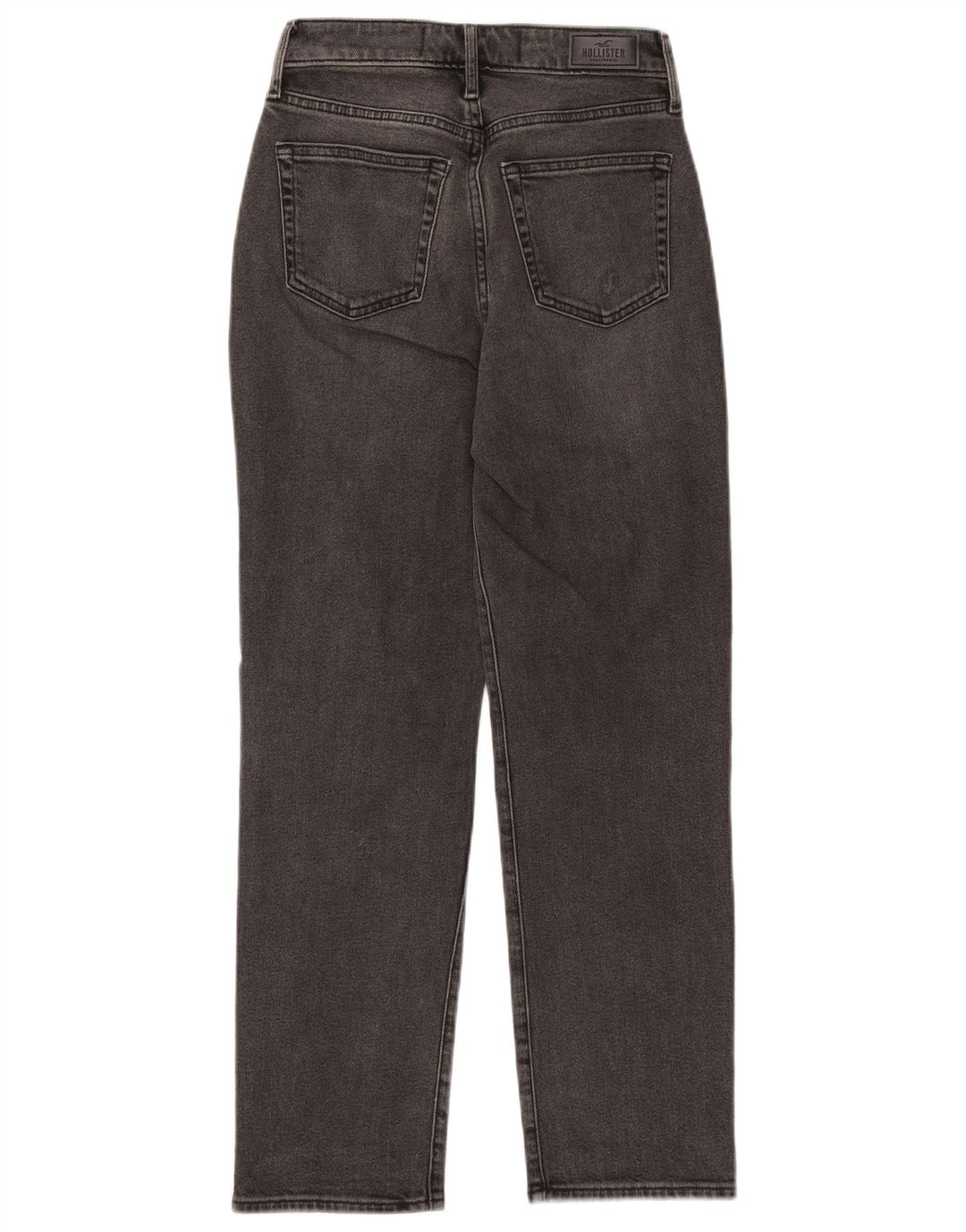 HOLLISTER Ženske ravne traperice visokog struka W25 L27, crni pamuk