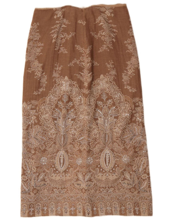 Luisa Spagnoli ženska midi suknja IT 46 Large W32 smeđa paisley vuna