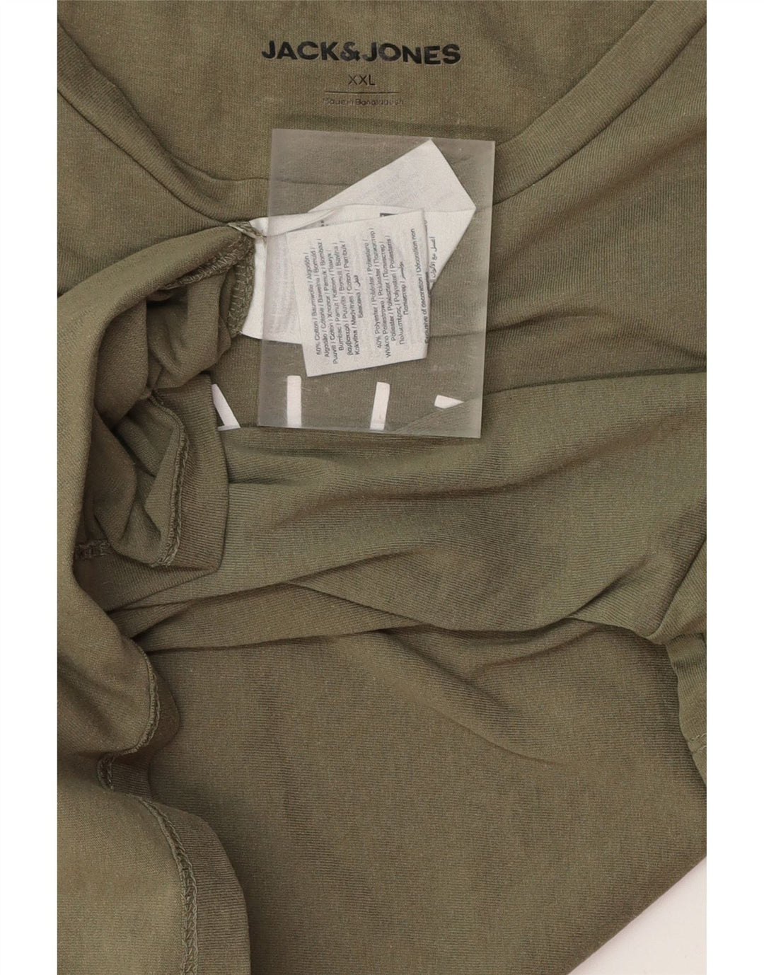 JACK & JONES Muška grafička majica kratkih rukava 2XL kaki pamuk