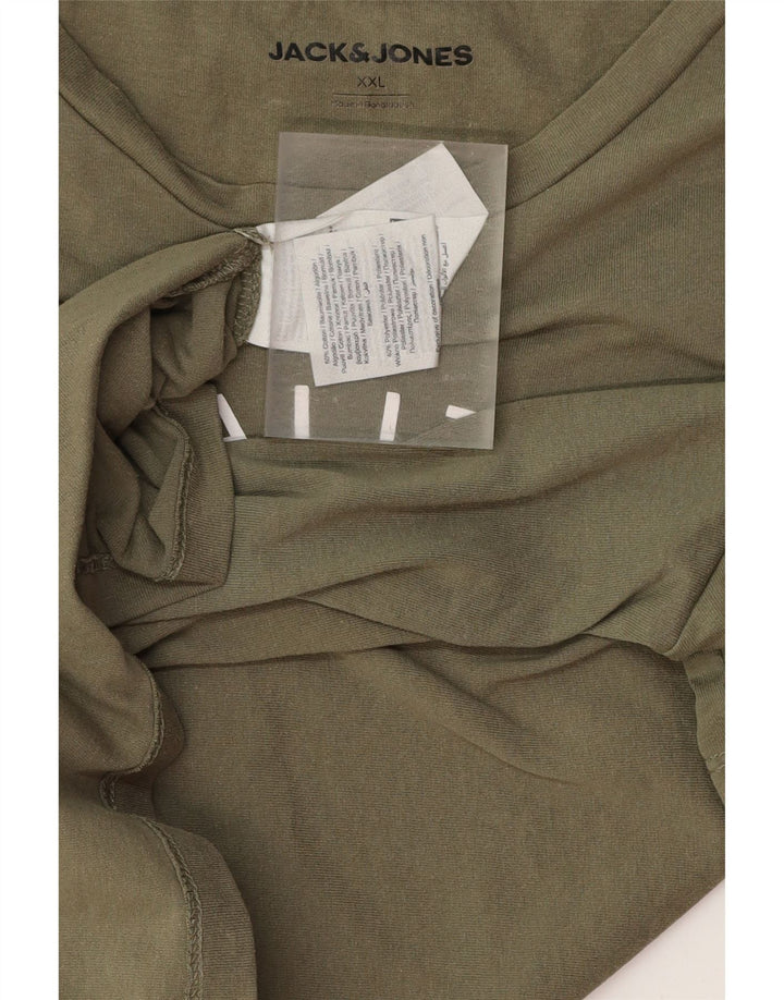 JACK & JONES Muška grafička majica kratkih rukava 2XL kaki pamuk