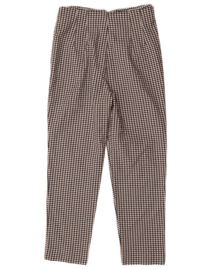 Zara ženske sužene chino hlače velike W30 L27 bijeli karirani poliester