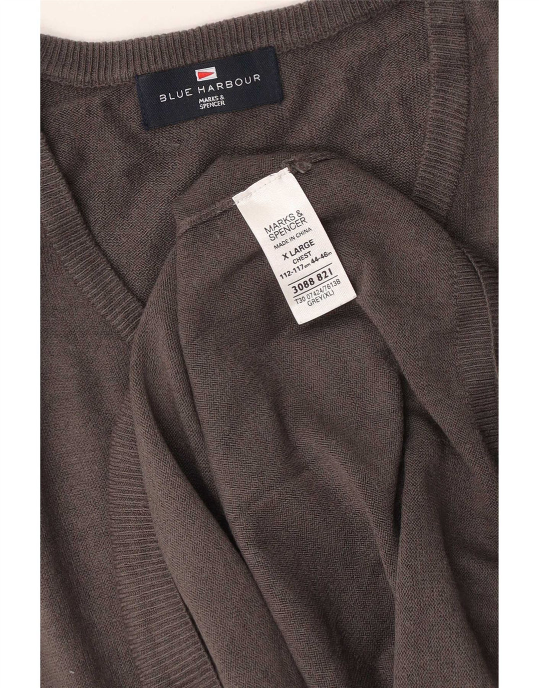 Marks & Spencer muški plavi lučki prsluk bez rukava XL sivi akril