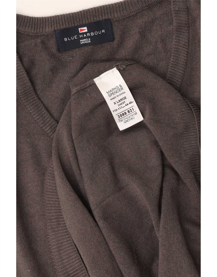 Marks & Spencer muški plavi lučki prsluk bez rukava XL sivi akril