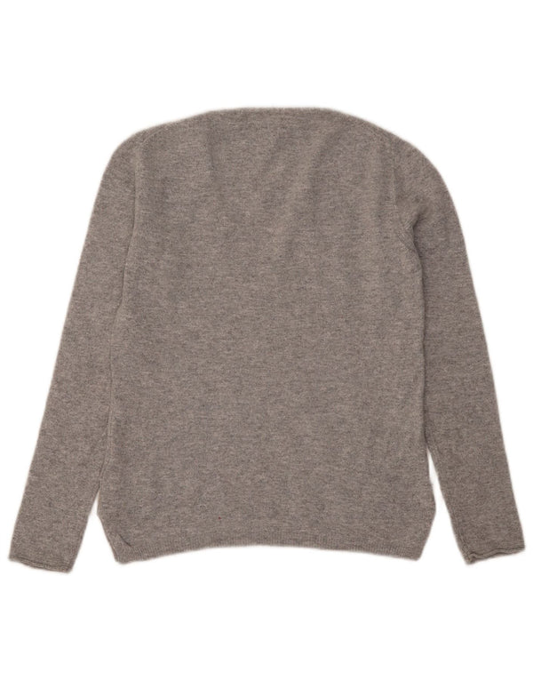 MASSIMO DUTTI Ženski džemper s V-izrezom UK 10 Small Grey Flecked