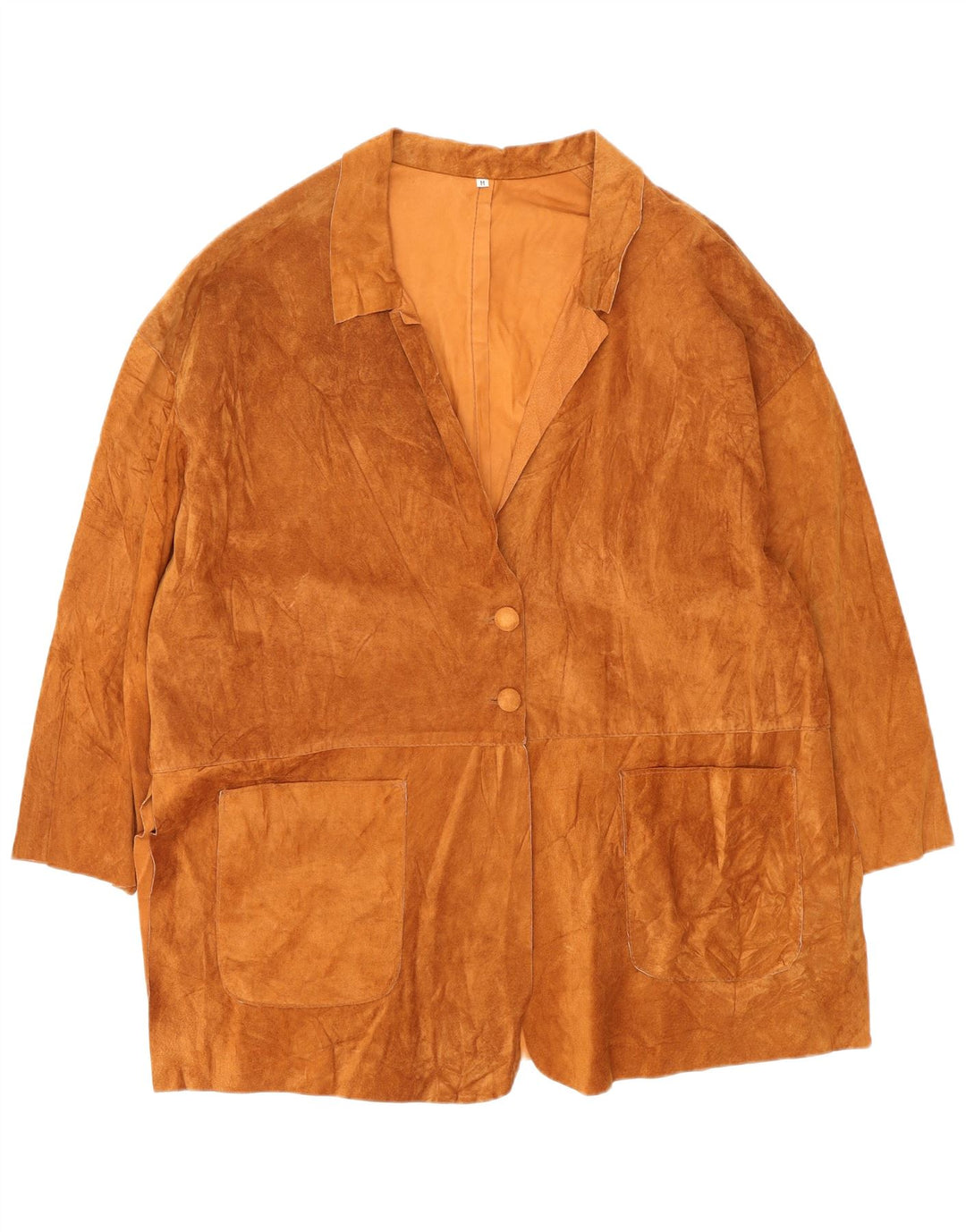 VINTAGE ženski preveliki kaput od antilopa UK 14 srednje smeđa koža