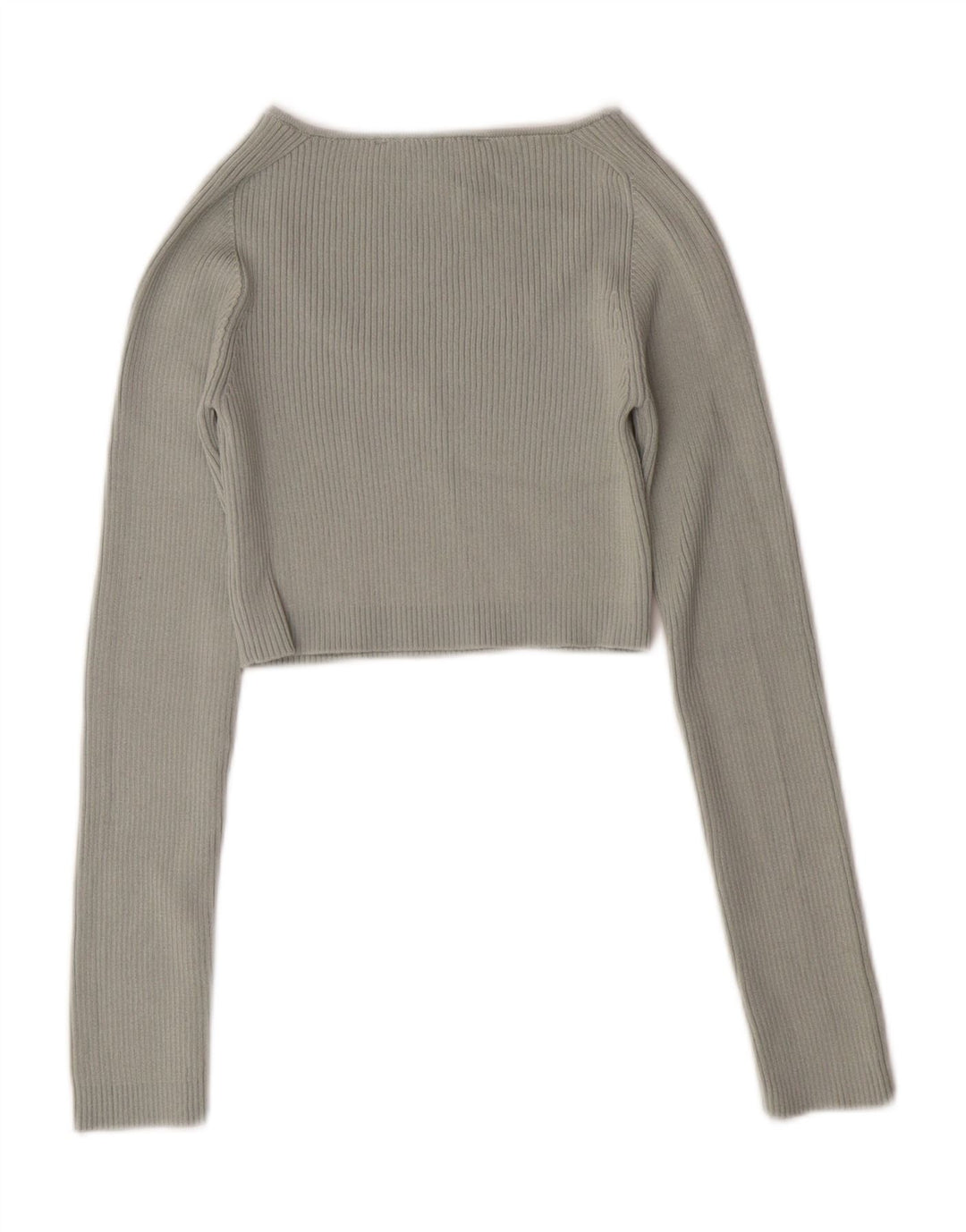 ZARA ženski kratki džemper s V-izrezom UK 8 Mali zeleni poliester