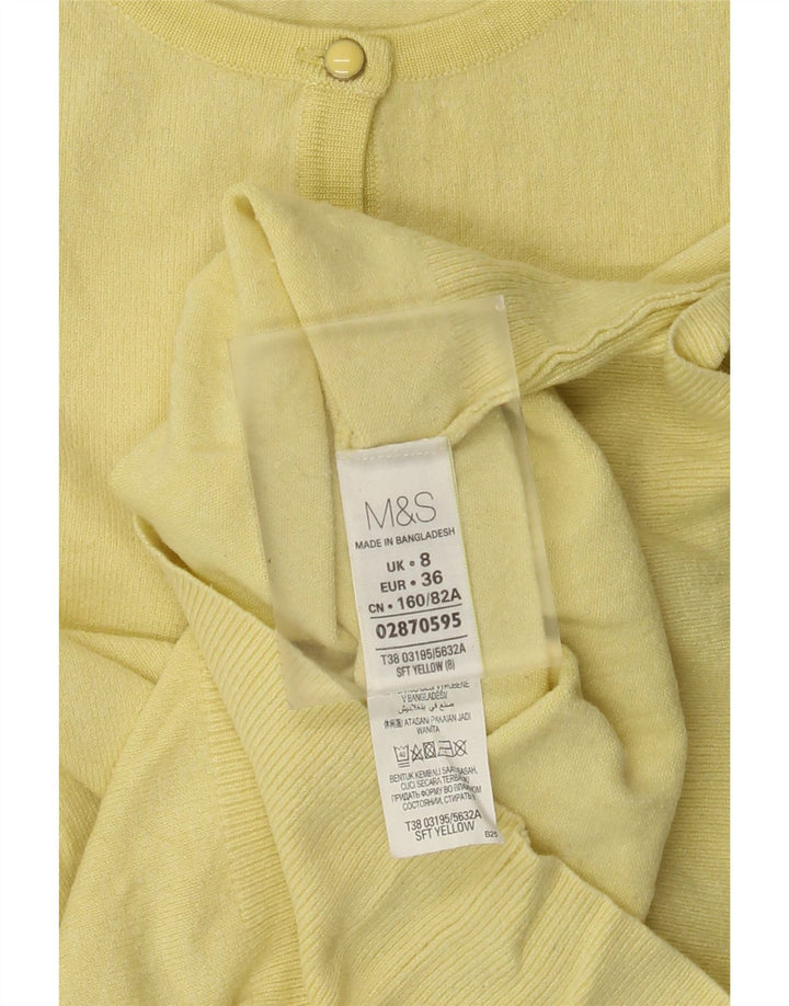 Marks & Spencer ženski kardigan pulover UK 8 Mala žuta viskoza