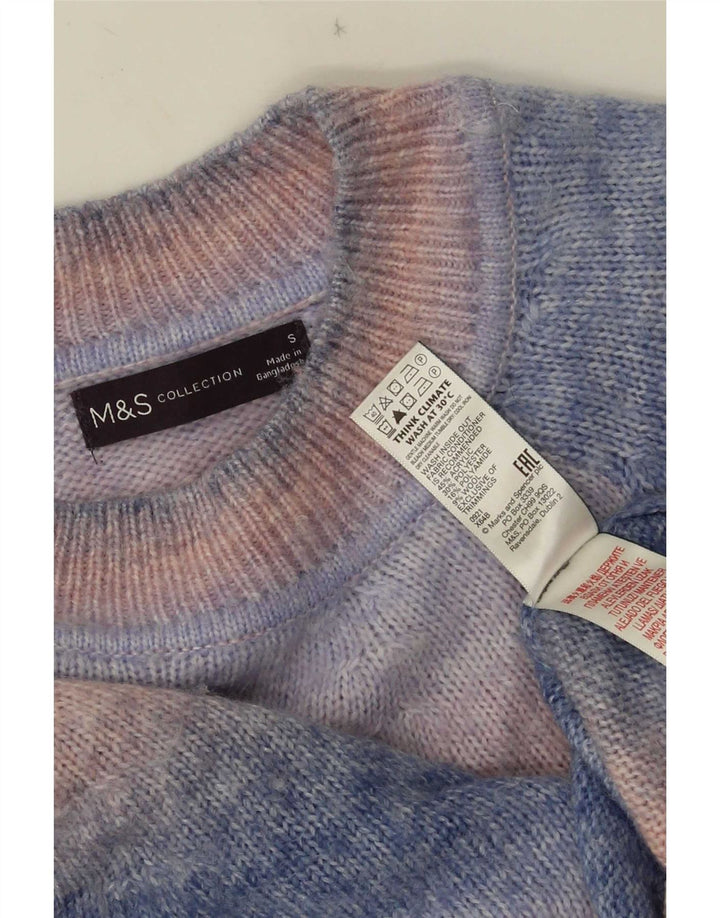 Marks & Spencer muški džemper s okruglim izrezom Mali plavi akrilni pulover s kravatom