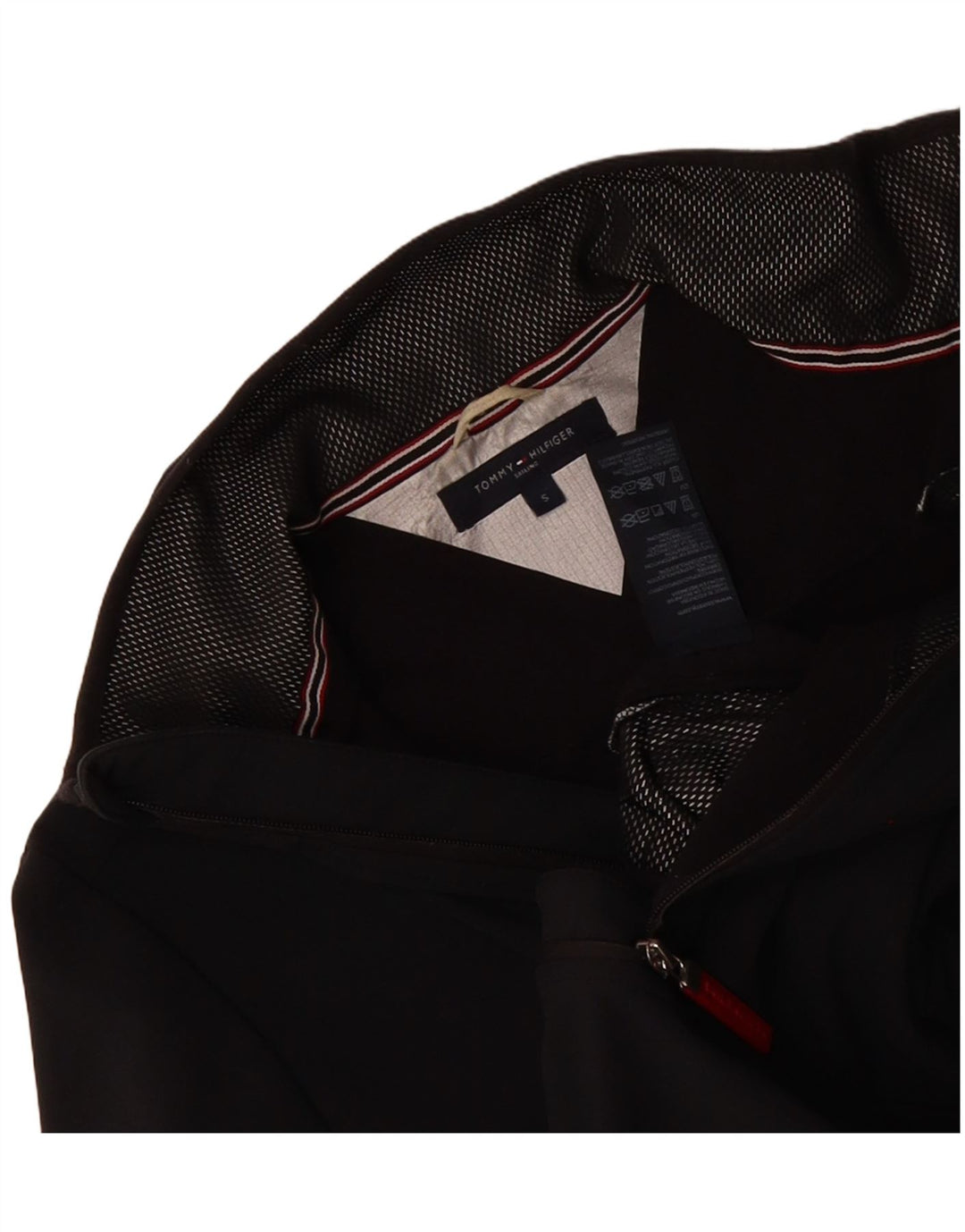 TOMMY HILFIGER Mens Windbreaker Jacket UK 36 Small Black Polyester