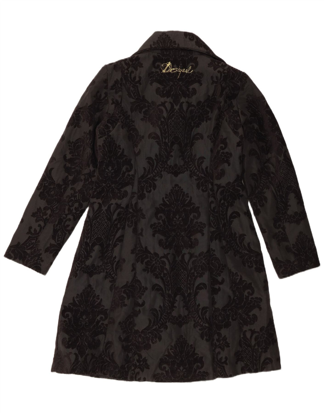 Desigual ženski kaput EU 42 veliki crni cvjetni poliester