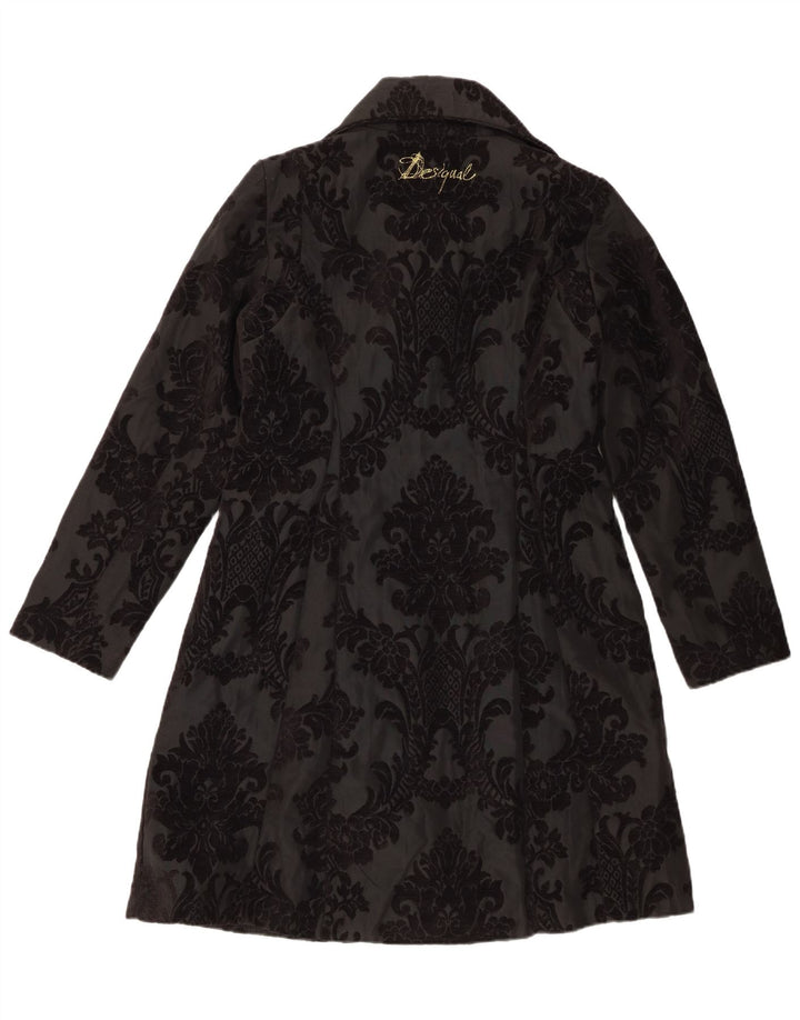 Desigual ženski kaput EU 42 veliki crni cvjetni poliester