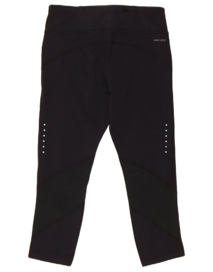 Nike ženske Dri Fit Capri tajice UK 12 srednje crne najlonske boje