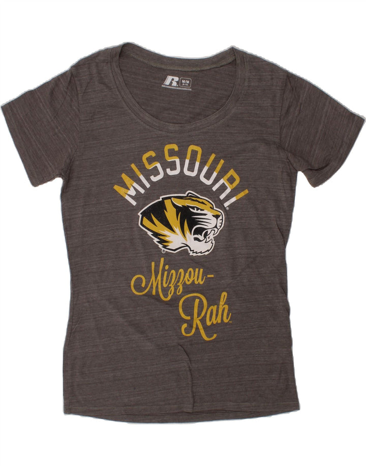 RUSSELL ATHLETIC Womens Graphic T-Shirt Top US 8/10 Medium Grey Vintage Russell Athletic and Second-Hand Russell Athletic from Messina Hembry 