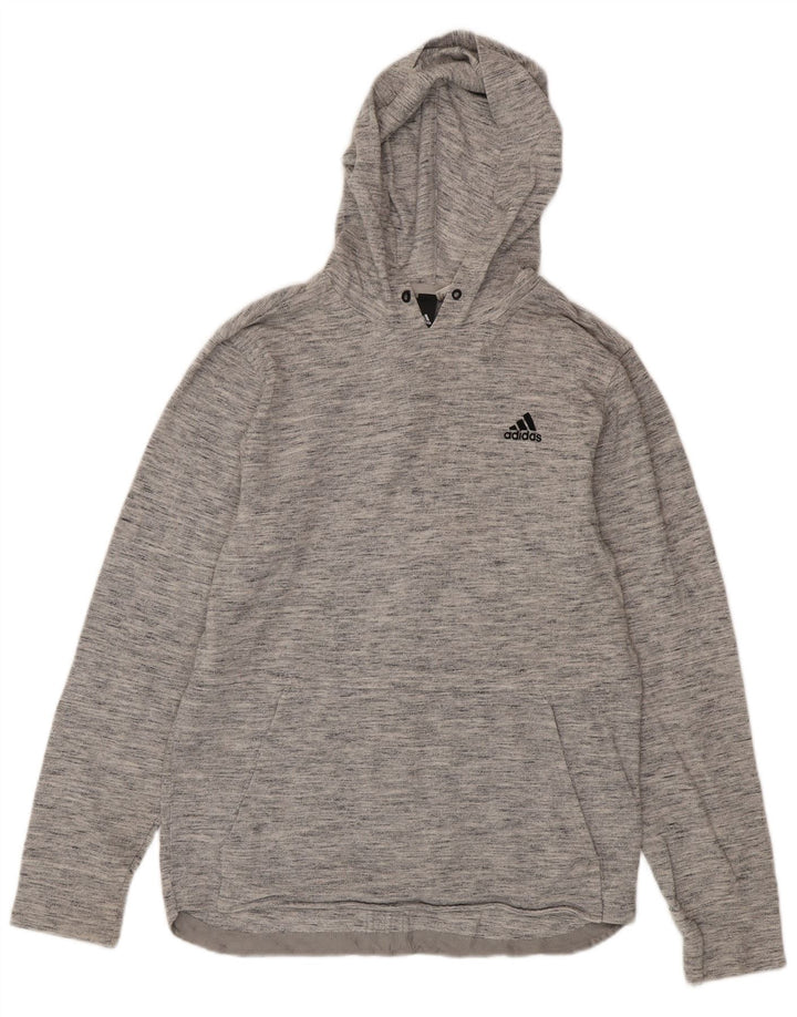 Adidas muška majica s kapuljačom i dugim rukavima male sive mrlje