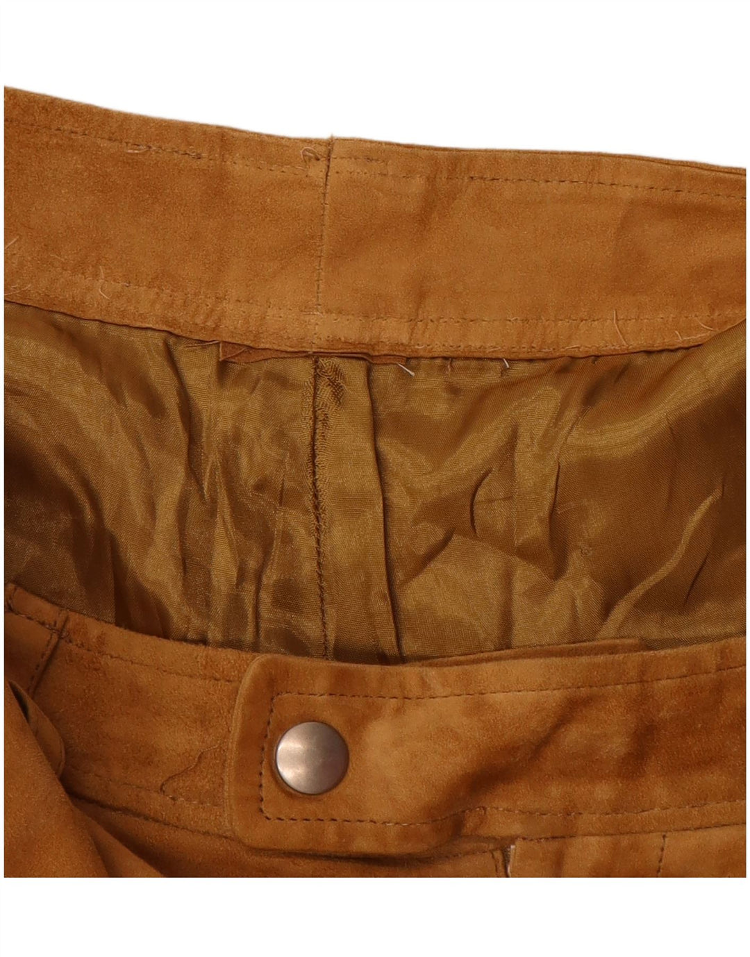 VINTAGE Ženske skraćene hlače od brušene kože W32 L25 Smeđe