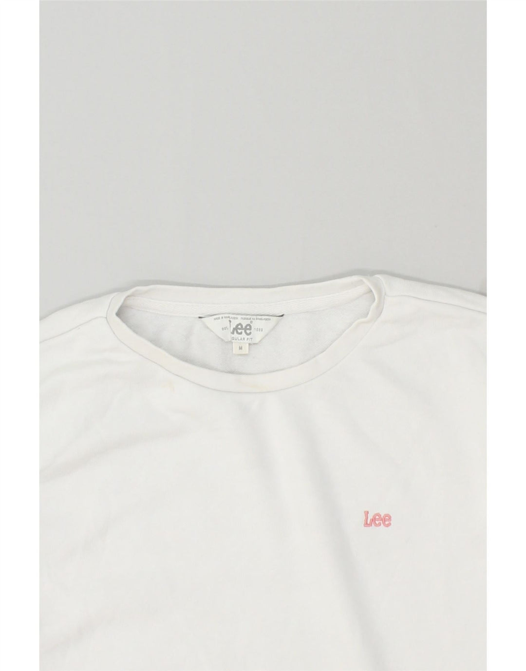 LEE Womens Regular Fit Sweatshirt Jumper UK 14 Medium White Cotton Vintage Lee and Second-Hand Lee from Messina Hembry 