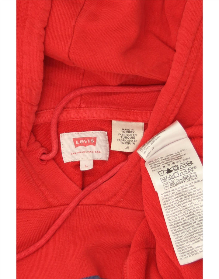 Levi's muška majica s kapuljačom s kapuljačom, veliki crveni pamuk